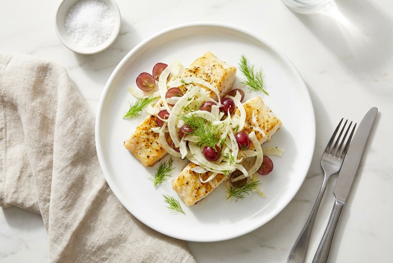Recipe: Roasted Cod with Fennel and Grapes